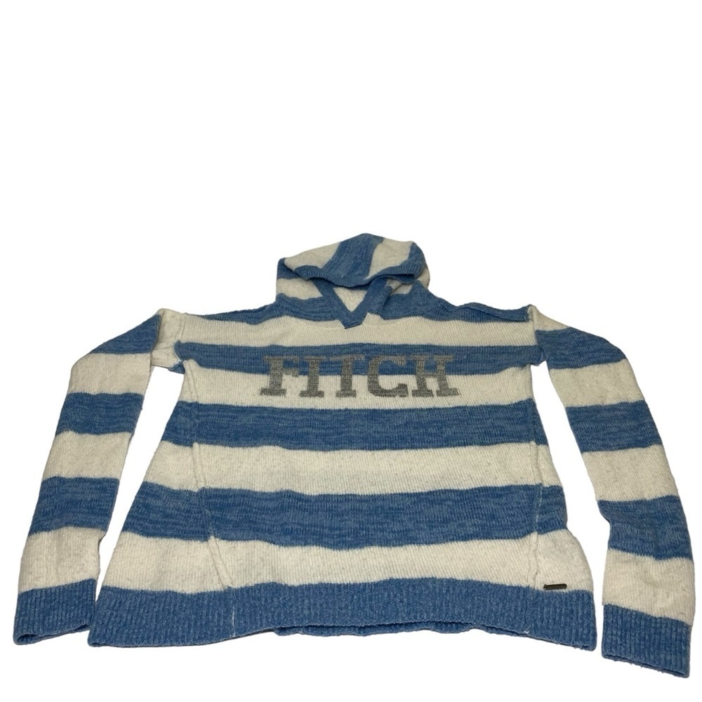Abercrombie & Fitch Sweater XS Blue White Hoodie Acrylic / Nylon / Wool